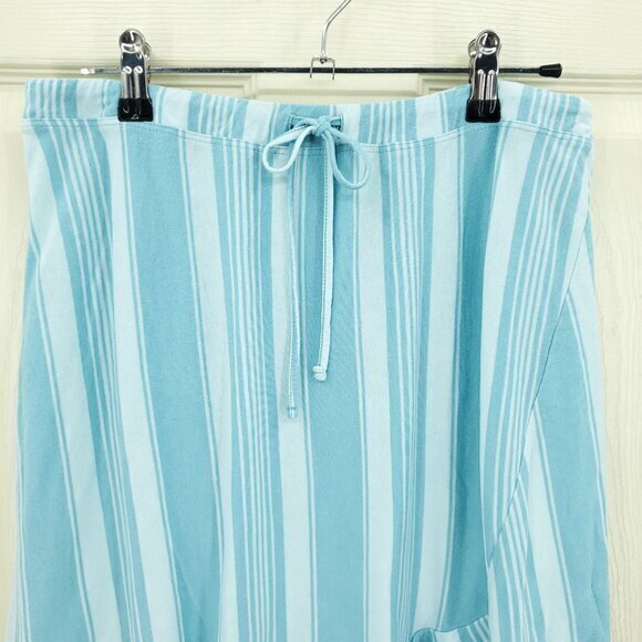 Patagonia Alpine Valley Pull On Drawstring Flutter Hem Skirt M Blue/White Stripe - Picture 5 of 16